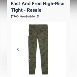 Lululemon Fast and Free High Rise Tights
